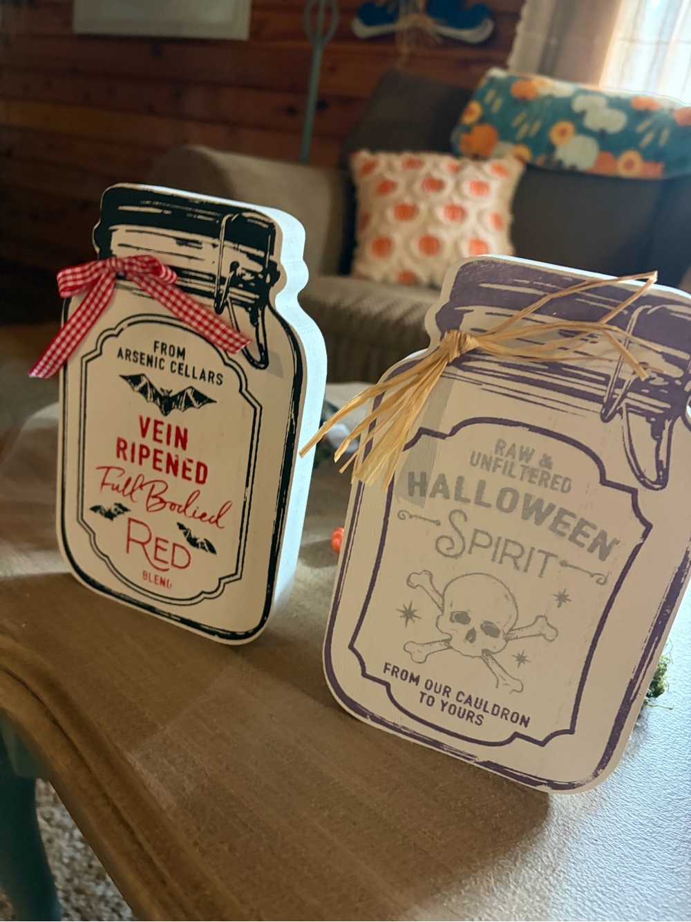 Chalk Couture Halloween Mason Jar Signs - Purple and Red